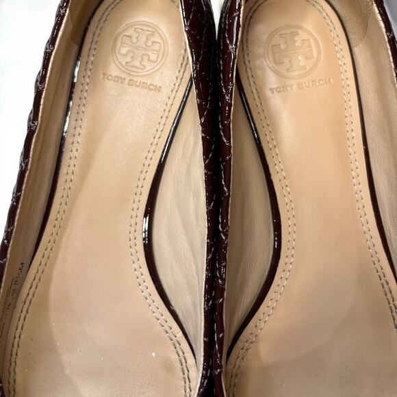 Tory Burch Quilted Patent Leather Kent Ballet Shoes Size 8.5M - Picture 5 of 7